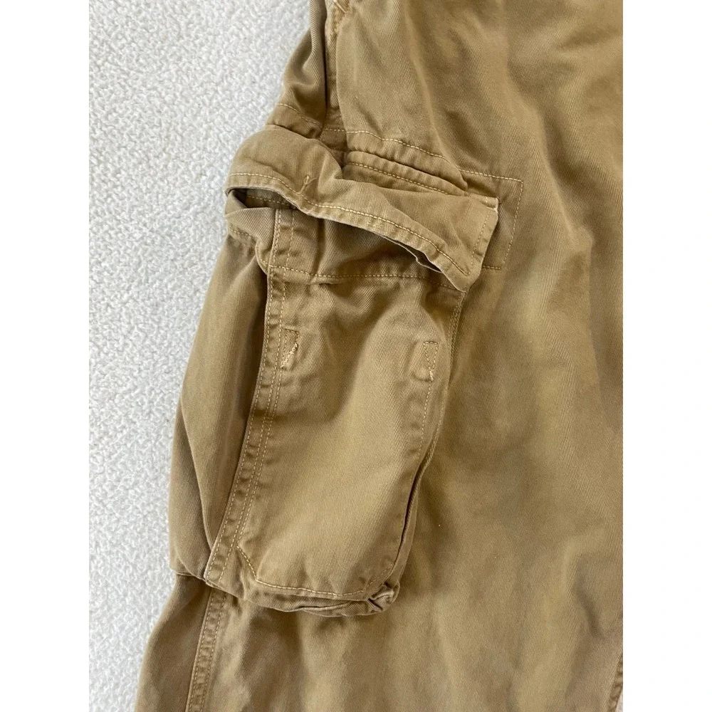 American Eagle Mens Hemmed to 28x24‎ Cargo Pants Tan Khaki Cotton Leg Utility